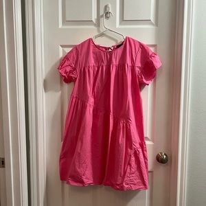 Pink asymmetrical babydoll dress